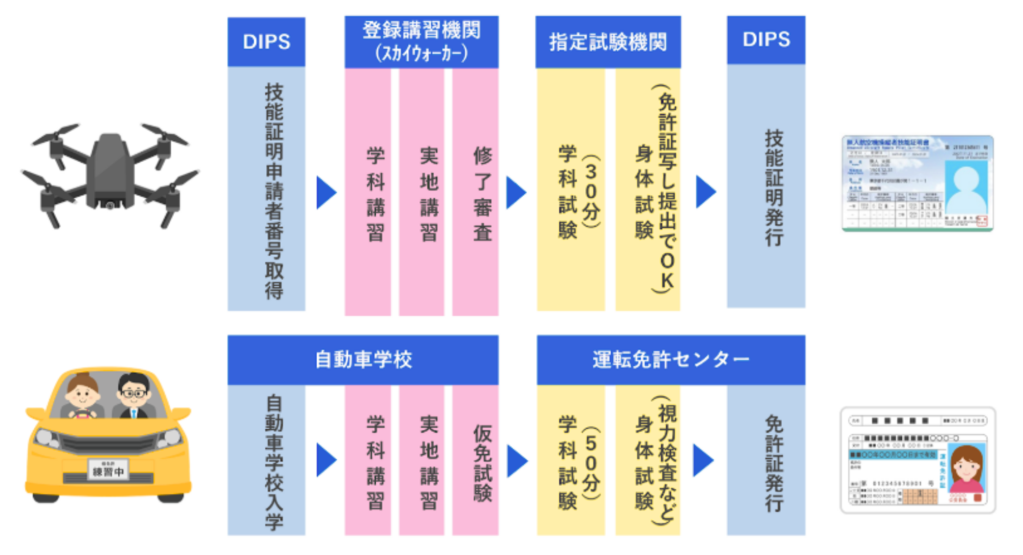 技能証明発行手続きの流れ